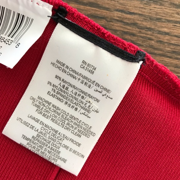 BCBGMAXAZRIA Red Simone Bandage Skirt - Picture 6 of 7